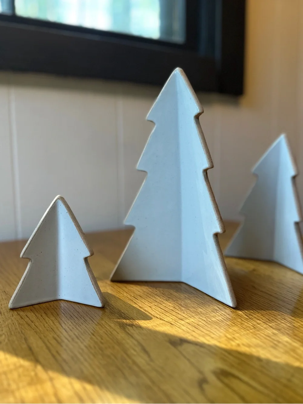 West Elm Mill Stoneware Decorative Tabletop Tree Set of 3